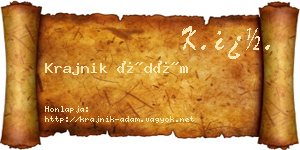 Krajnik Ádám névjegykártya