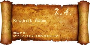 Krajnik Ádám névjegykártya